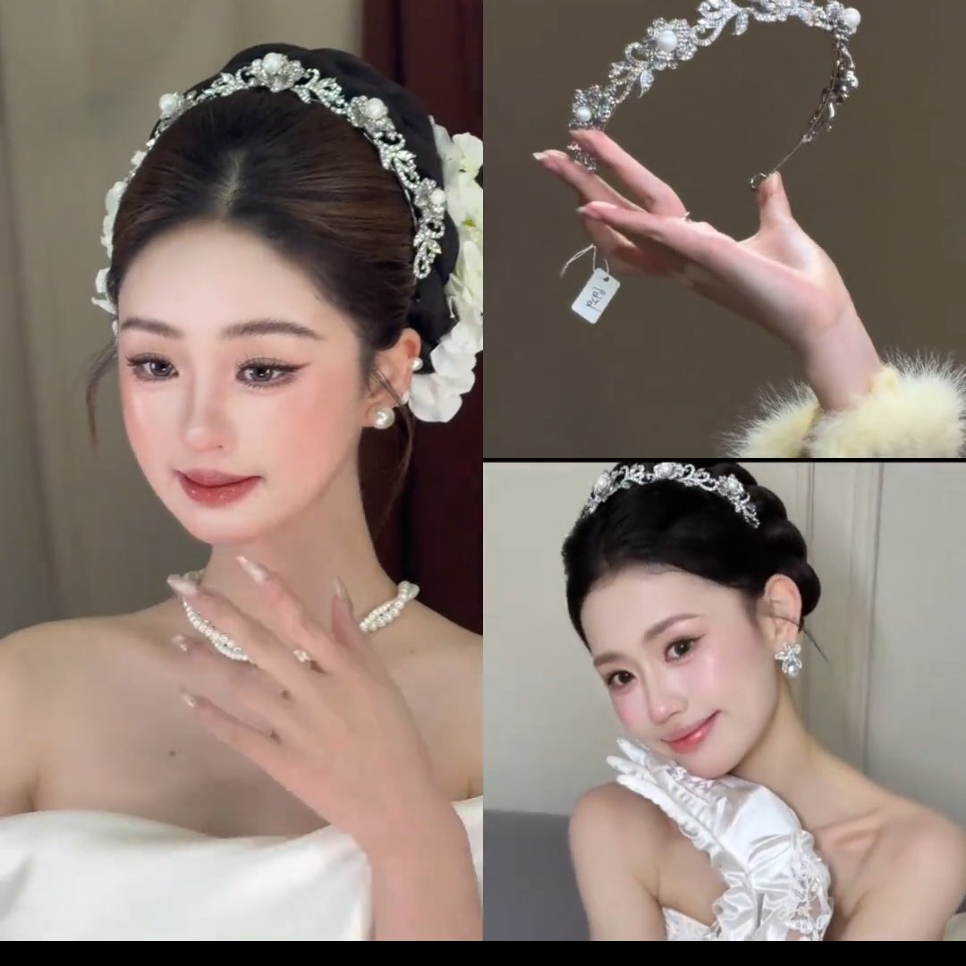 头饰新娘水钻发箍女网红2025年新款百搭气质简约韩国水晶发卡头箍