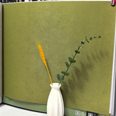 清新杨柳绿黄牛油苹果绿橄榄色防水防污家装 店展览厅无缝墙布 服装