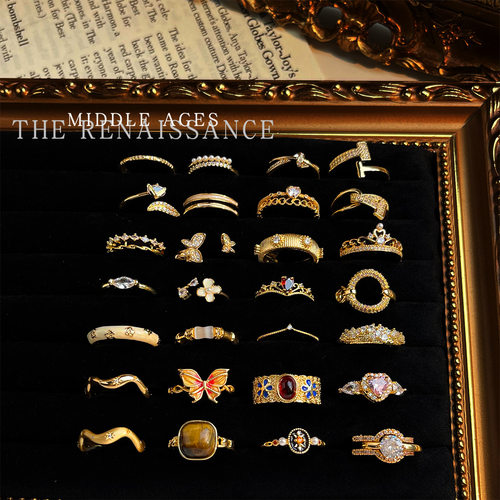 2022 Vintage Cross Heart Joint Ring retro rings finger 1 set