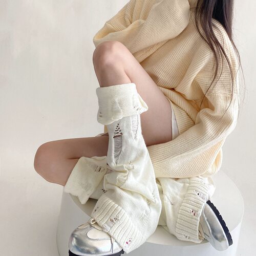 Y2k Winter Leg Warmers Fluffy/Knitted Arm Warmers Gothic Lol