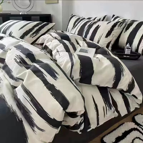 Four piece set of cotton bed sheets, duvet covers bedding