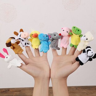 Baby Plush Toy Finger Puppets Tell Story Props 10pcs Animals