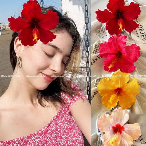 Hair Flower Clip Clips Hawaiian Plumeria Beach Flowers Claw