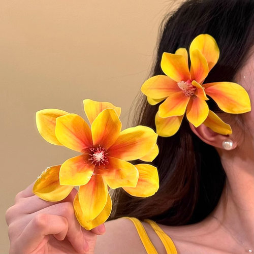 Hair Flower Clip Clips Hawaiian Plumeria Beach Flowers Claw