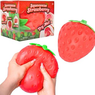 Big Strawberry Squeeze Taba Squishy Toy Kawaii Red Pink Squi