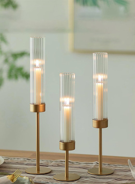 3Pcs/Set Chinese Style Metal Candle Holders Simple Golden We