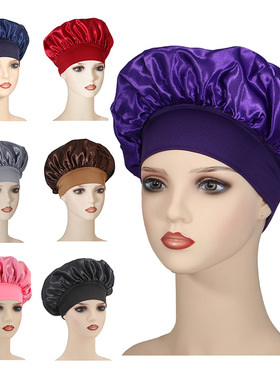 silk bonnet elastic hair care hat with sleeping cap睡帽 浴帽