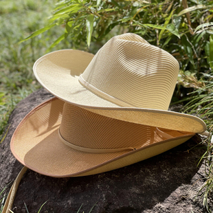夏季西部牛仔帽子男女士户外旅游透气遮阳帽纯色爵士帽度假沙滩帽