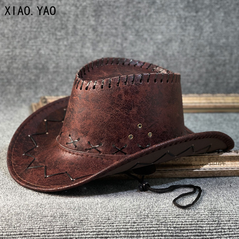 PU仿皮革藏族爵士帽子男女春夏遮阳登山旅游骑士帽大檐西部牛仔帽,服饰配件/皮带/帽子/围巾,帽子,淘宝优惠券,粉丝福利购,淘宝优惠卷