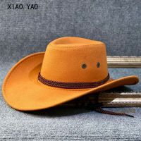 Solid-colored western cowboy hats for men and women, spring and summer travel and mountain climbing sun protection hats, grassland Tibetan wide-brimmed jazz hats thumbnail 6