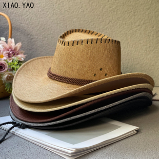 2025新款 西部牛仔帽子男女春夏户外出游遮阳骑马帽简约百搭爵士帽