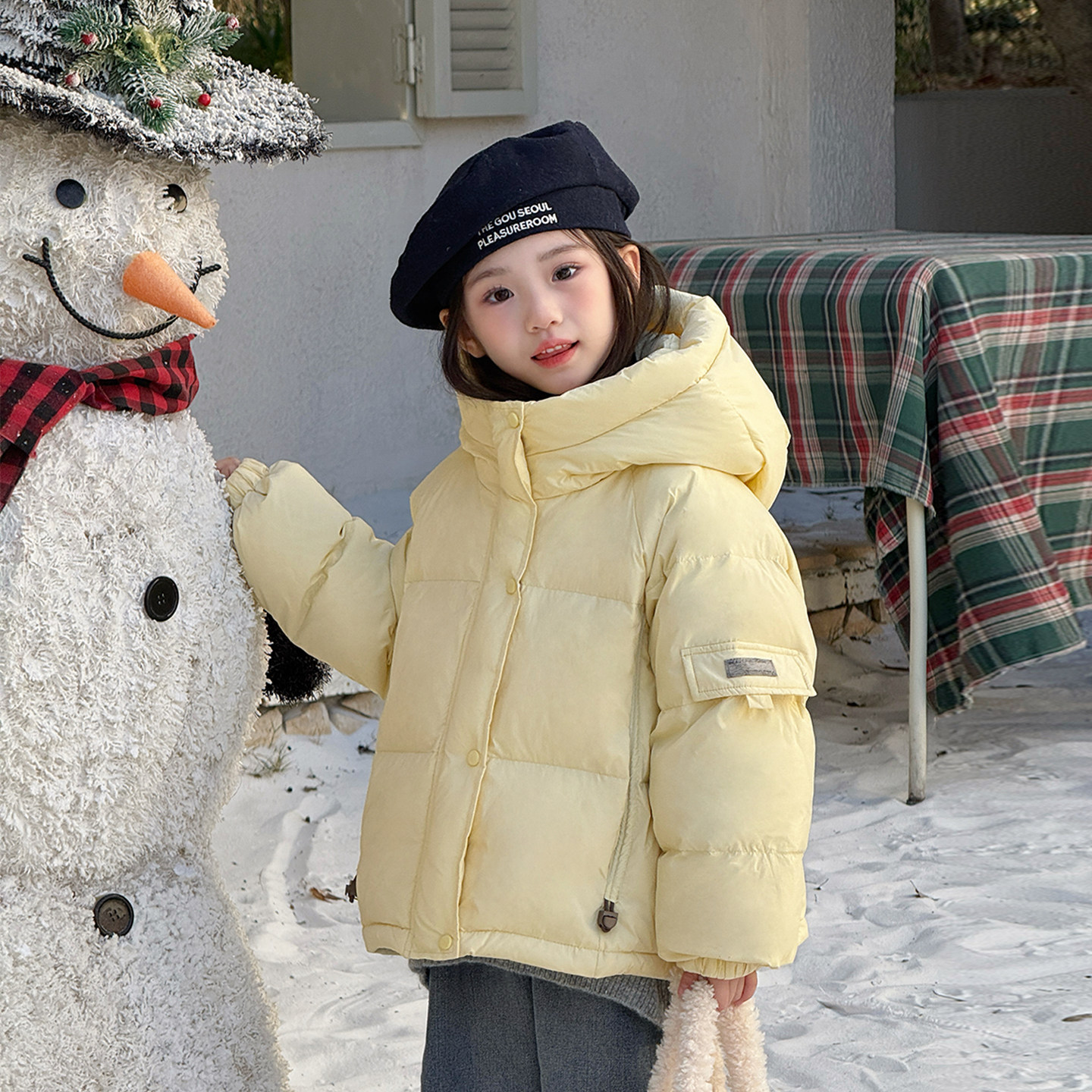 女童羽绒服2025新款儿童冬季外套男童90白鸭绒保暖上衣休闲短款