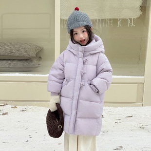 冰雪童年2025新款冬装女童羽绒服中长款男童宝宝加厚三防保暖外套