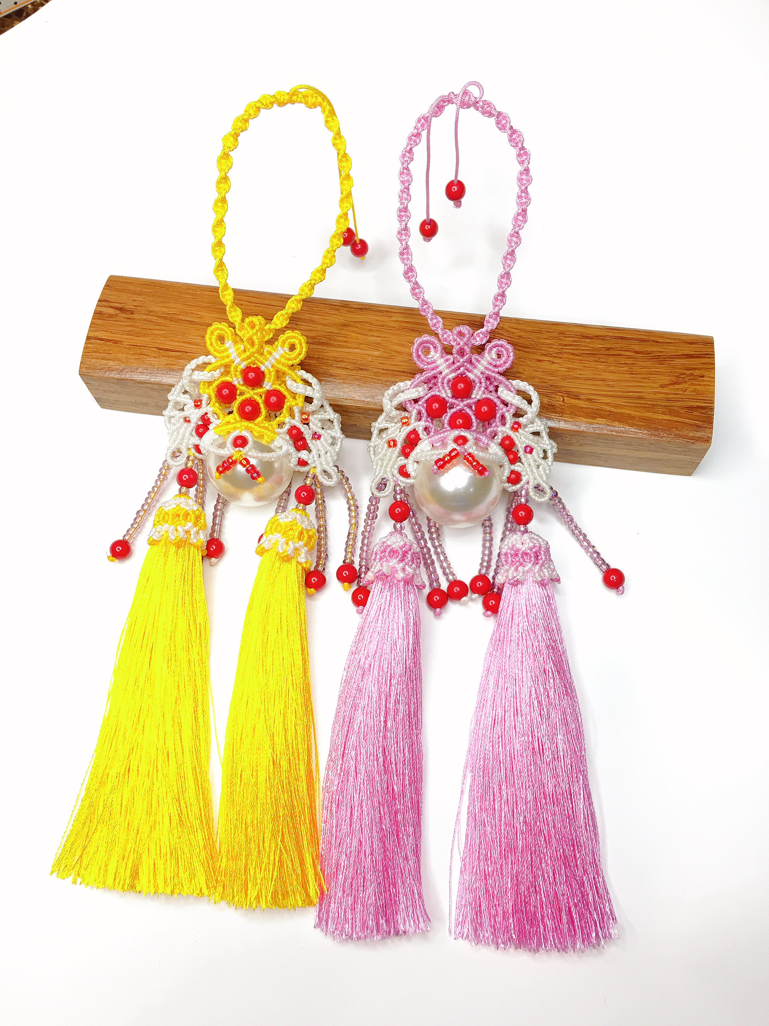 好心情原创手工编织凤冠花嫁之若凡刀马旦diy材料包中国结挂饰