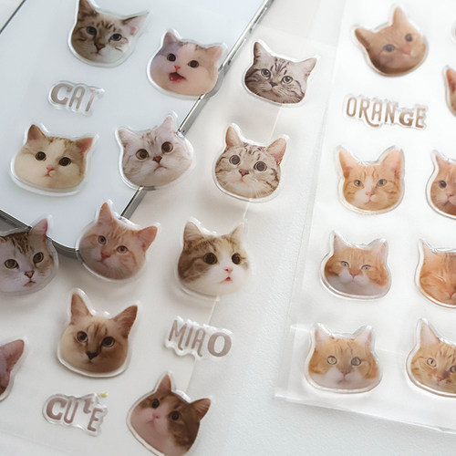 猫猫表情贴纸可爱治愈手帐贴画