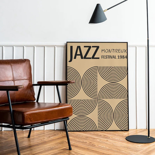 JAZZ 爵士乐海报音乐艺术装饰画有框挂画钢琴琴键海报画报小号