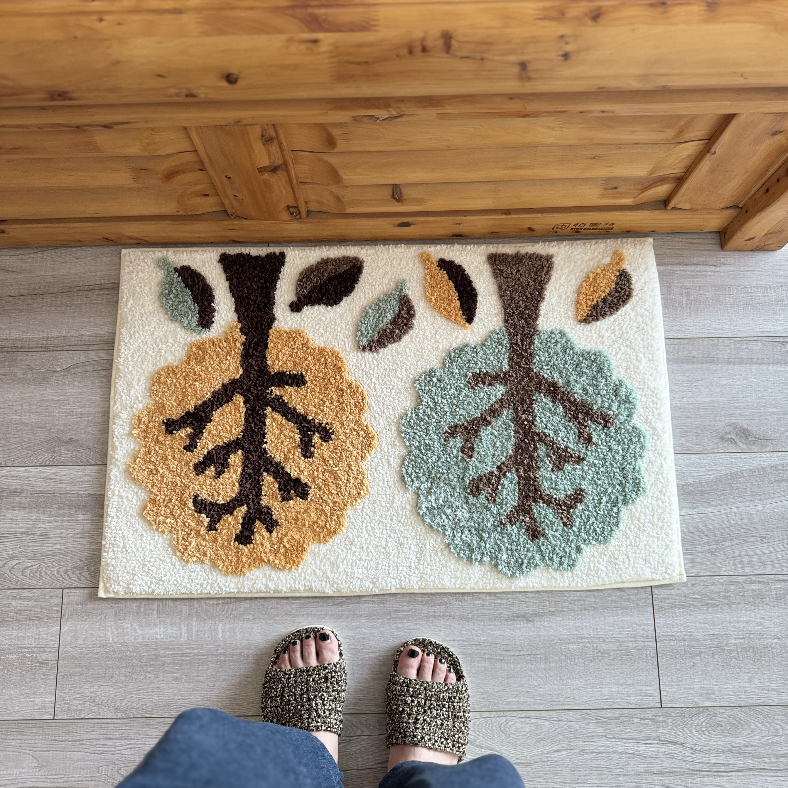 正品特价清仓田园秋天小树地垫脚垫阳台浴室卫生间门口吸水垫5080