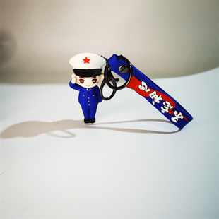 卡通消防员公仔钥匙扣挂件挂饰书包情侣个性可爱卡通汽车钥钥匙链