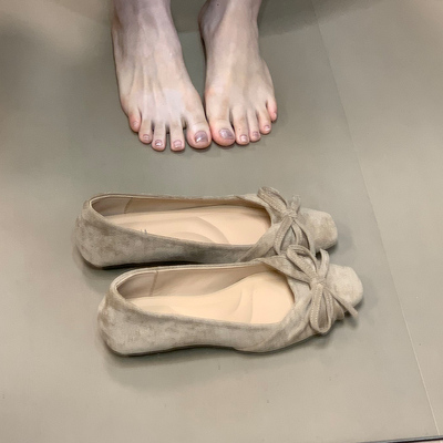 法式复古平底女鞋浅口单鞋