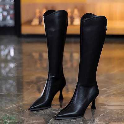 2024秋冬新款不过膝瘦瘦靴气质