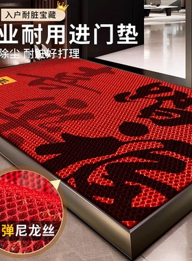 德国入户门地垫2026新款家用红色高级感防滑脚垫门垫耐脏蹭土地毯