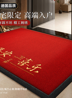 德国新款红色入户门地毯高级轻奢玄关入户门地垫防滑耐脏耐磨地垫