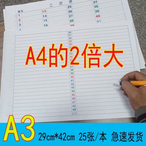 49格50行加厚统计盘点单