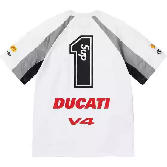 24Ss Ducati Soccer Jersey Ducati Co-Branded Printed Football Short-Sleeved T-Shirt