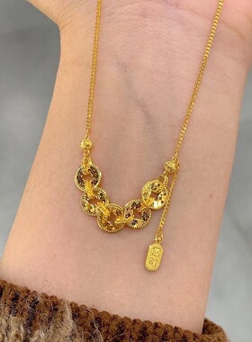铜碎碎金钱多多项链中式简项链