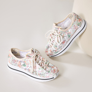 田园风透气轻便休闲网面单鞋 Tt&Mm 2026夏季 厚底帆布鞋 汤姆斯女鞋