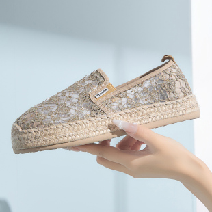 汤姆斯女鞋 一脚蹬透气轻便懒人休闲单鞋 夏季 渔夫鞋 蕾丝时尚 Tt&Mm