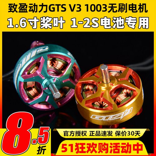 RCinpower致盈动力GTS v3 1003室内竞速穿越机无人电机无刷马达2s