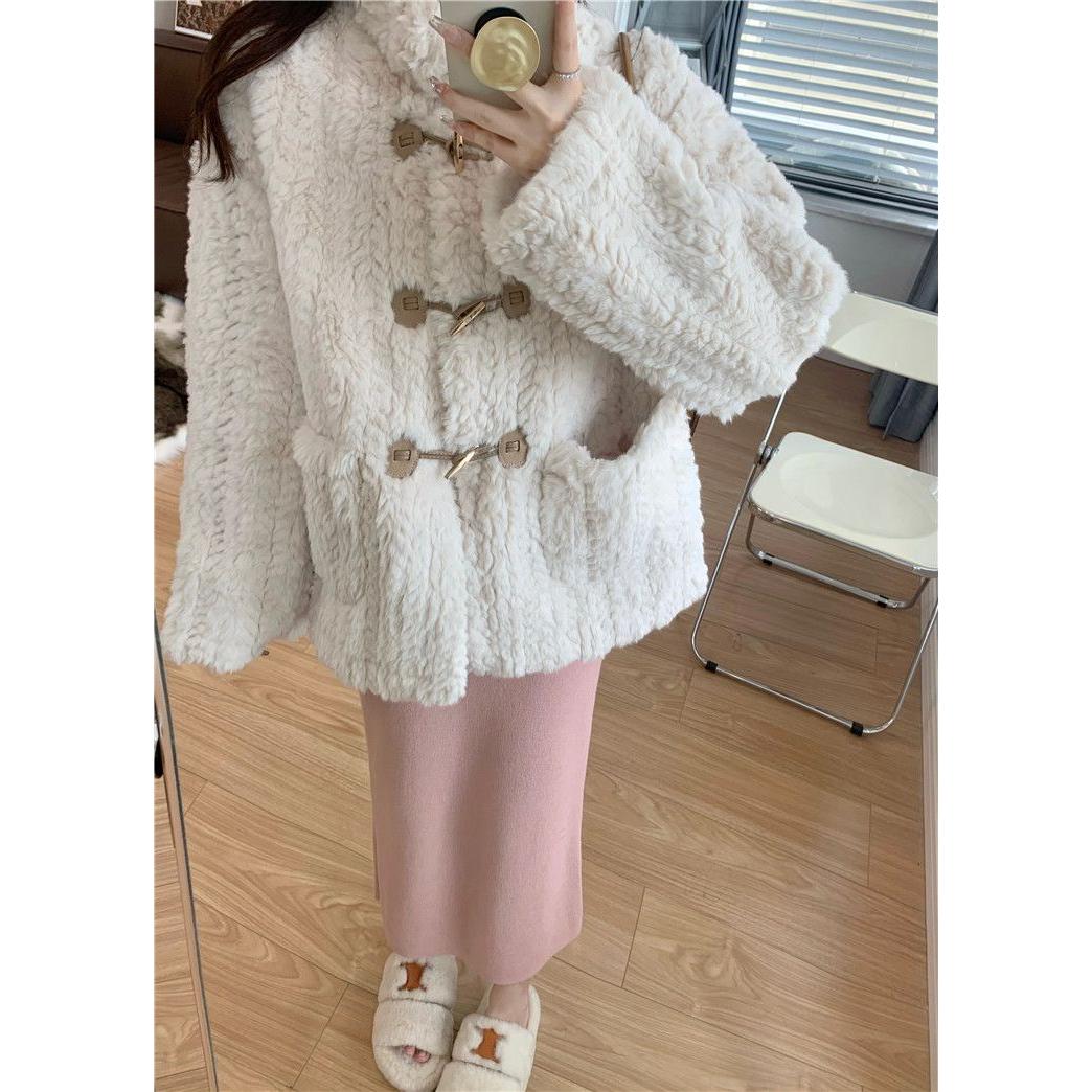 8239#实价2025秋冬毛茸茸外套女