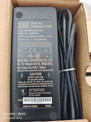 明纬GSM60A24-P1M，台湾明纬电源适配器24V2.5A，全新原装正品