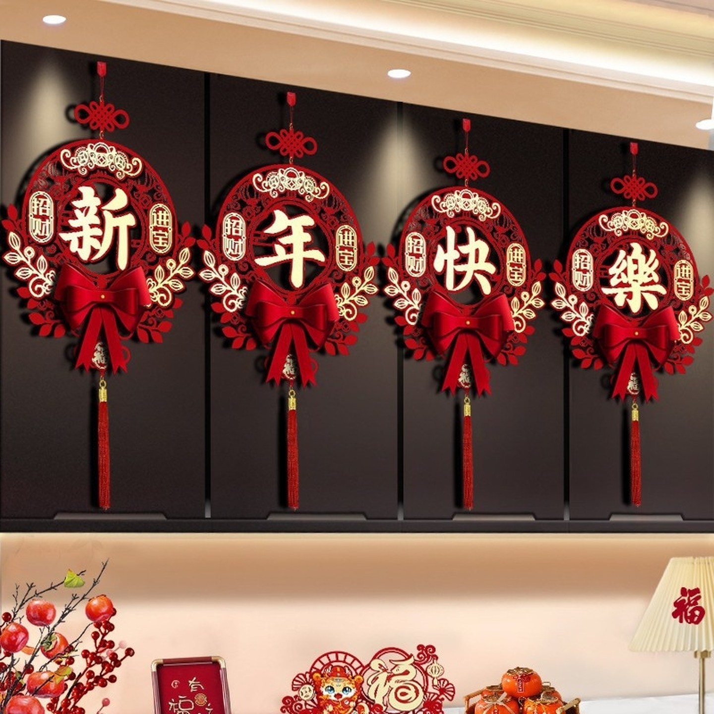 马年大吉挂件客厅电视背景墙壁新年挂饰公司前台过年家里氛围布置,节庆用品/礼品,福字/窗花/窗贴,淘宝优惠券,粉丝福利购,淘宝优惠卷