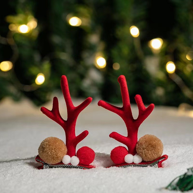 卡通小雪人圣诞老人小饰品发饰配饰写真高级感圣诞主题头饰简约