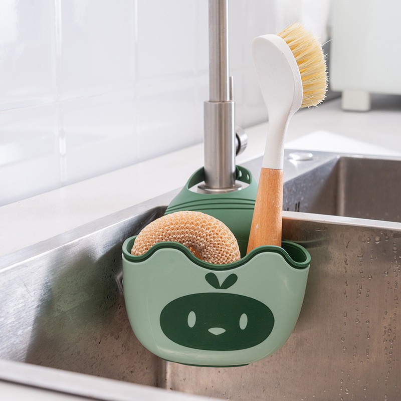 厨房水槽沥水篮水池海绵洗碗布可爱收纳袋水龙头挂袋卫生间置物架