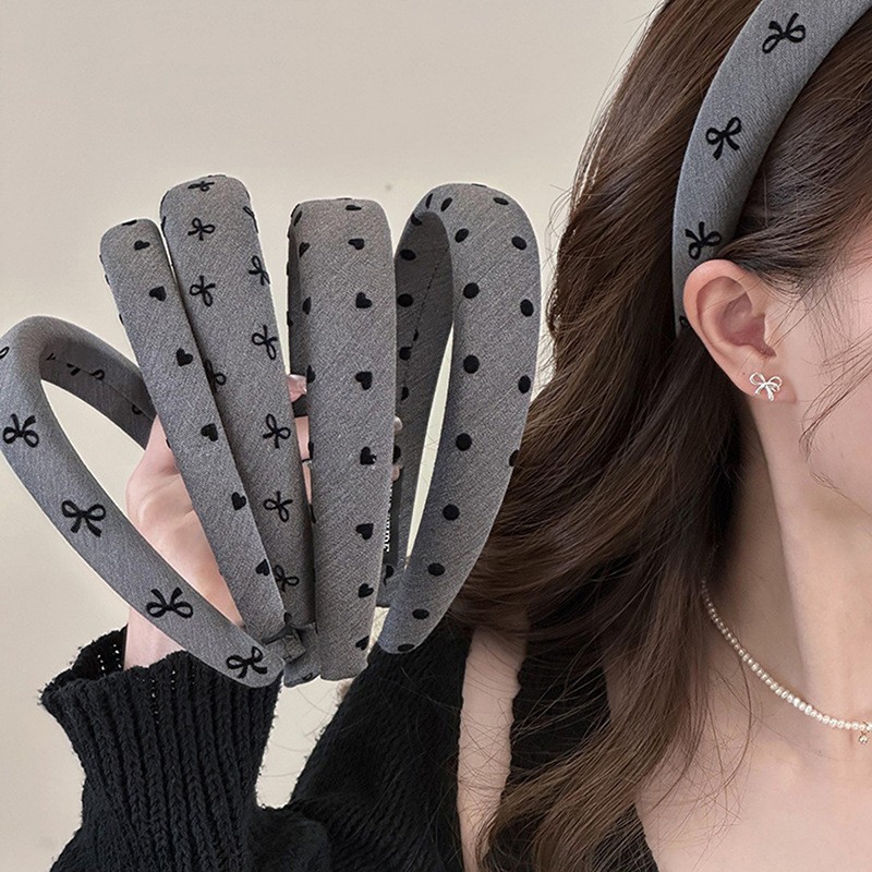 韩版高级感发饰蝴蝶结百搭儿童发箍女童波点布艺发夹头饰发箍秋季