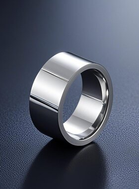 不锈钢戒指欧美10mm宽扳指钛钢男潮不掉色指环时尚男款设计
