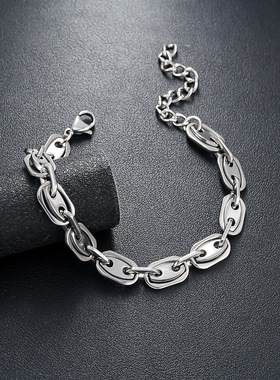 古巴手链男欧美潮流街头首饰高级感百搭不锈钢链条女手饰品