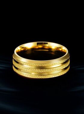 钛钢戒指三生情缘磨砂ins风男女通用时尚不锈钢戒指首饰 饰品