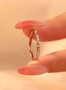 钛钢戒指女设计感小众不掉色镶钻ins女士不锈钢饰品手饰饰品