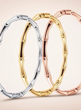 钛钢手镯女夏百搭高级感欧美不掉色竹节卡扣不锈钢时尚手饰