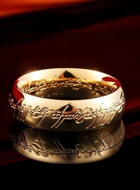 不锈钢戒指不掉色小众ins风百搭指环王魔戒男士钛钢饰品手饰