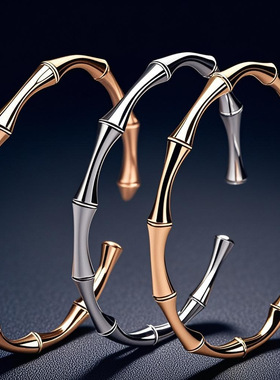 欧美热销彩色潮流滴油竹节手镯时尚女款高级感手链钛钢18Ｋ首饰品