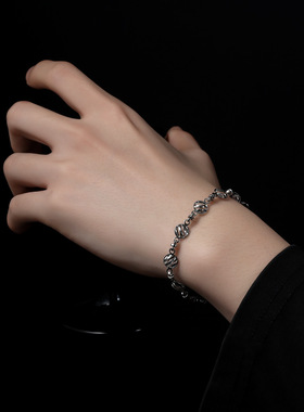 不锈钢拼接空心手链男简约轻奢高级感手环女潮流时尚百搭饰品
