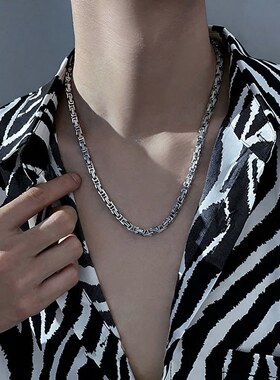 欧美钛钢简约锁骨链男士项链街头ins嘻哈百搭个性颈链潮流配饰