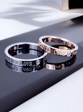 钛钢戒指女小众高级感不掉色欧美冷淡ins不锈钢戒指饰品手饰