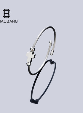 十字架手链男小众高级感可调节ins简约配饰时尚潮流手链饰品