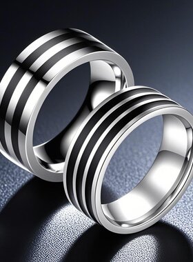 钛钢戒指男款嘻哈潮流不掉色高端ins不锈钢手饰高级感小众设计